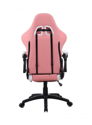 Gaming Racing Style Chair With Retractable Footrest Pink