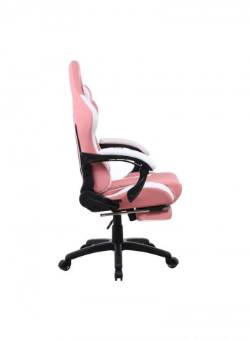 Gaming Racing Style Chair With Retractable Footrest Pink