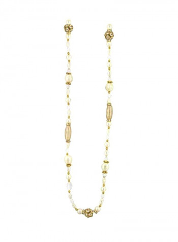 Simulated Pearl And Swarovski Studded Necklace