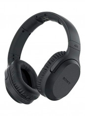 Wireless Over-Ear TV Headphones With Transmitter Black