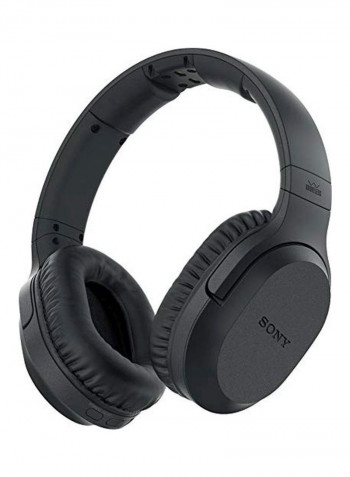 Wireless Over-Ear TV Headphones With Transmitter Black
