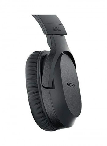 Wireless Over-Ear TV Headphones With Transmitter Black