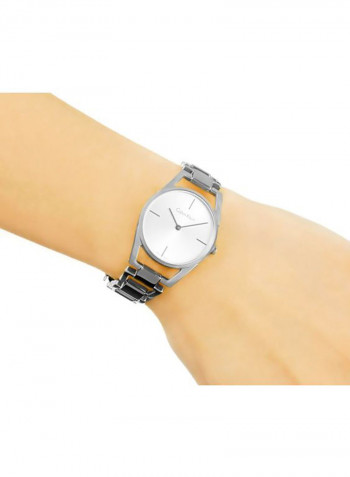 Women's Dainty Silver Polished & Brushed Ss Strap Watch