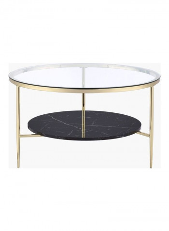 Alison Round Coffee Table Gold/Clear/Black