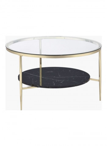 Alison Round Coffee Table Gold/Clear/Black
