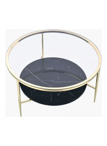 Alison Round Coffee Table Gold/Clear/Black