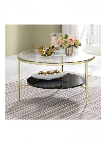 Alison Round Coffee Table Gold/Clear/Black