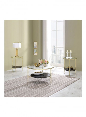 Alison Round Coffee Table Gold/Clear/Black
