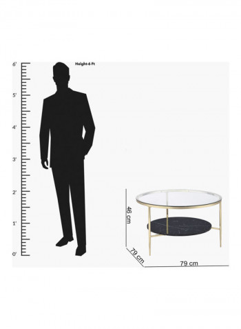 Alison Round Coffee Table Gold/Clear/Black