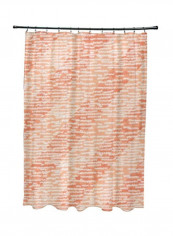 Geometric Print Shower Curtain Orange/Beige/White 0.3x71x74inch