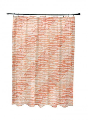 Geometric Print Shower Curtain Orange/Beige/White 0.3x71x74inch