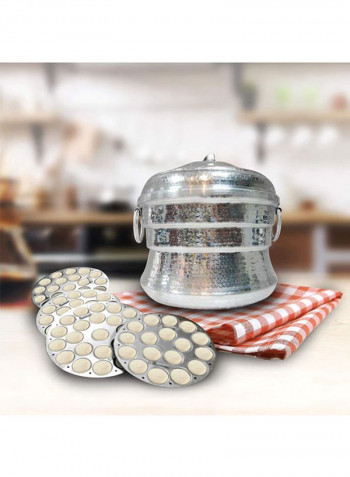 72-Cavity Aluminium Steamer Idly Pot Silver 52x34cm