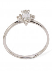 Diamond Topaz Silver Ring