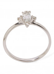 Diamond Topaz Silver Ring