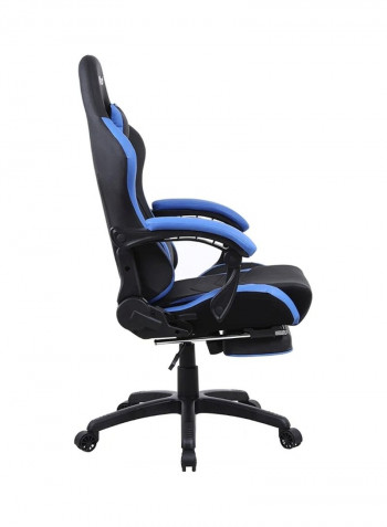 Gaming Racing Style Chair With Retractable Footrest Black/Blue