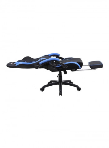 Gaming Racing Style Chair With Retractable Footrest Black/Blue