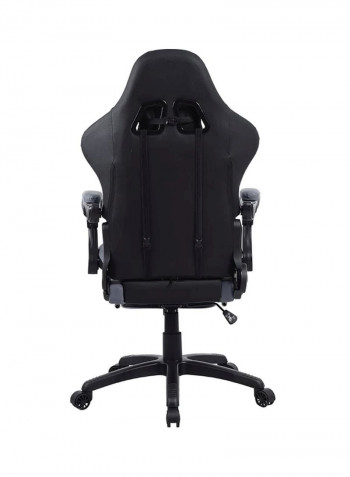 Gaming Racing Style Chair With Retractable Footrest Black/Grey