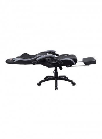 Gaming Racing Style Chair With Retractable Footrest Black/Grey