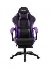 Gaming Racing Style Chair With Retractable Footrest Black/Purple