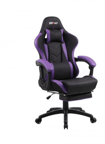 Gaming Racing Style Chair With Retractable Footrest Black/Purple