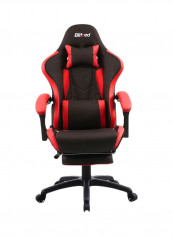 Gaming Racing Style Chair With Retractable Footrest Black/Red