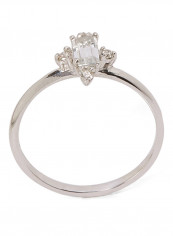 Diamond Topaz Silver Ring