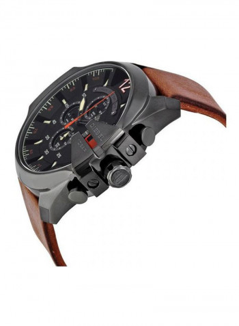 Men's Leather Chronograph Wrist Watch