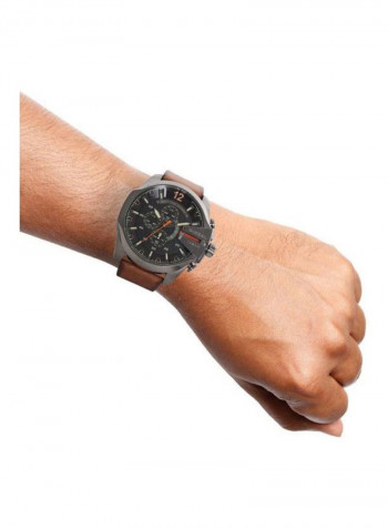 Men's Leather Chronograph Wrist Watch