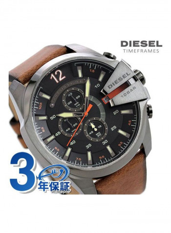 Men's Leather Chronograph Wrist Watch