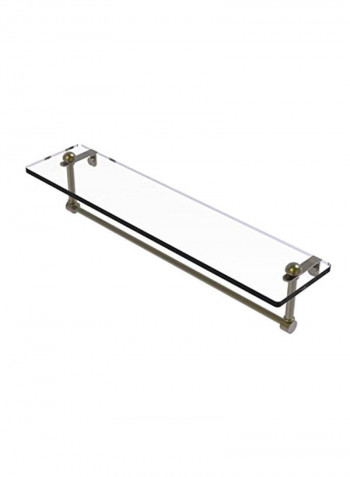 Vanity Integrated Towel Bar Glass Shelf Grey/Clear 22inch