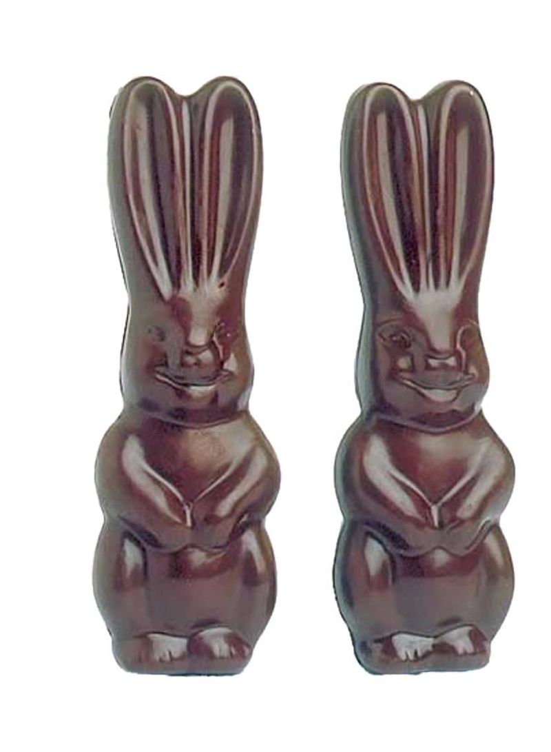 2-Piece Rabbit Shaped Chocolate Moulds Maroon 5inch