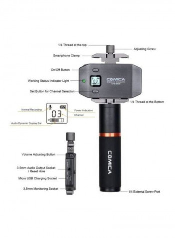 CVM-WS50H Wireless Microphone With Hand-Held Transmitter LU-D5967 Black