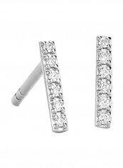 18 Karat White Gold 0.05Ct Diamond Studded Earrings