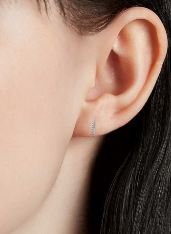 18 Karat White Gold 0.05Ct Diamond Studded Earrings