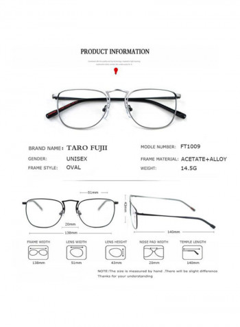 Square Eyeglasses - Lens Size: 51 mm
