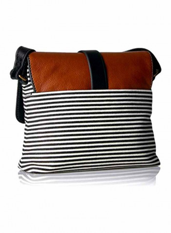 Kinley Striped Crossbody Bag Black Stripe