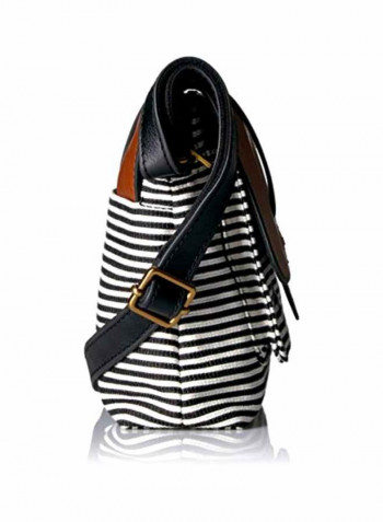 Kinley Striped Crossbody Bag Black Stripe
