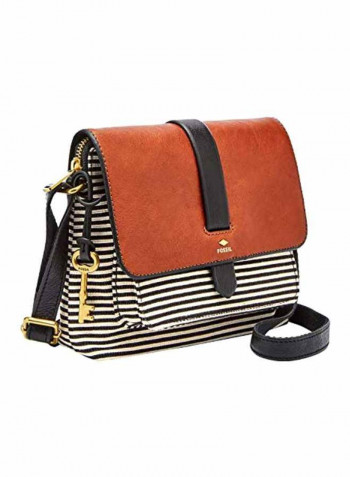 Kinley Striped Crossbody Bag Black Stripe