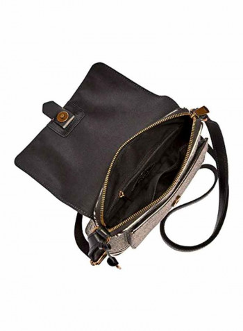 Kinley Striped Crossbody Bag Black Stripe