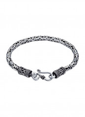 925 Sterling Silver Chain Link Bracelet Silver/Black