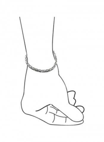 925 Sterling Silver Chain Link Bracelet Silver/Black