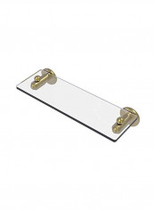 Soho Collection Vanity Beveled Edges Glass Shelf Gold/Clear 16inch