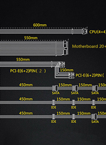 Gaming PC Computer Power Supply Black
