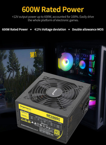 Gaming PC Computer Power Supply Black