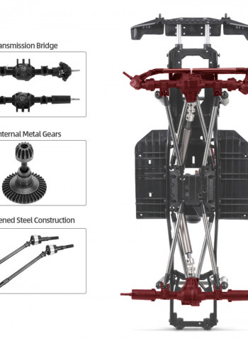 313mm SCX10 II Chassis Frame For 1/10 AXIAL 90046 90047 RC Crawler 42.7 X 13.8 X 22.4cm