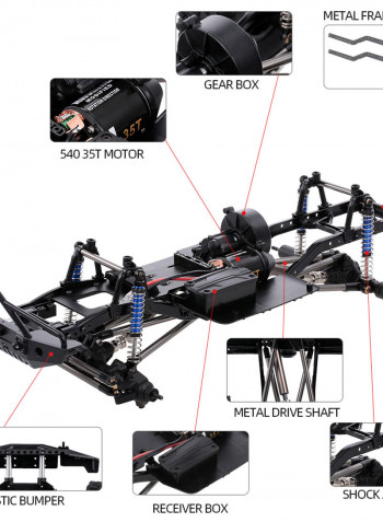 313mm SCX10 II Chassis Frame For 1/10 AXIAL 90046 90047 RC Crawler 42.7 X 13.8 X 22.4cm