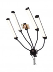 Four-Arm LED Video Lamp with Flexible Hoses for Photography Black/White