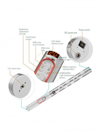 Dimmable LED Video Light Silver