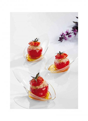 100-Piece Comma Shaped Dessert Plate Clear 4.13x1.96x1.18inch