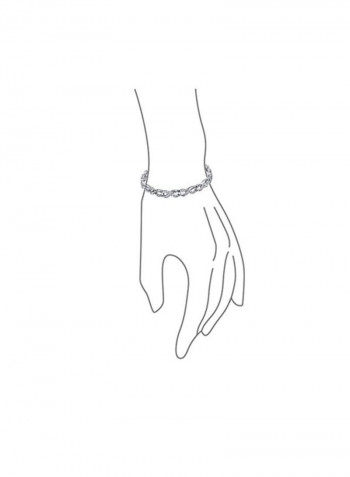 925 Sterling Silver Cubic Zirconia Studded Bracelet Silver/Clear